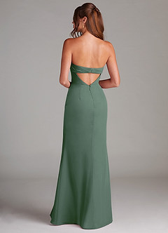 Azazie Leonis Bridesmaid Dresses Eucalyptus Sheath Strapless Chiffon Convertible Dress image5