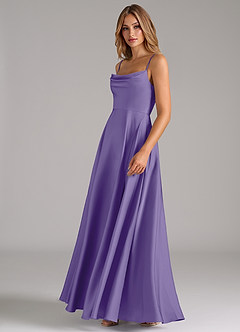 Azazie Elle Brautjungfernkleider A-Linie Plissee Stretch-Satin Kleid Tahiti image6