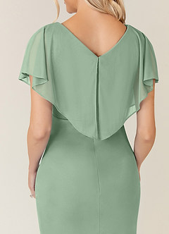 Azazie Waverly Vendita Finale Abito Tubino in Maglia Plissettato Dusty Blue image7