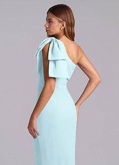 Azazie Yuanna Bridesmaid Dresses Cloud Blue Mermaid One Shoulder Chiffon Dress image8