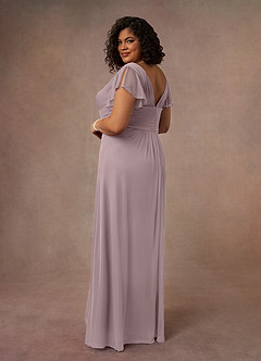 Azazie Reneya Mother of the Bride Dresses Dusk A-Line Pleated Mesh Dress image9
