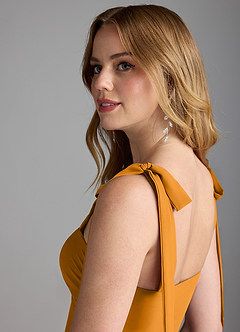 Azazie Lizet Bridesmaid Dresses Butterscotch A-Line Sweetheart Neckline Chiffon Dress image6
