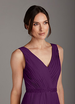 Azazie Kris Mother of the Bride Dresses Grape A-Line Sequins Chiffon Dress image6