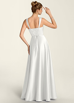 Margot Weiß Satin-Korsett-A-Linien-Kleid image2