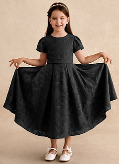Azazie Princes Flower Girl Klänningar Klänning A-linje i Blommig Utbrändhet Plisserad image3