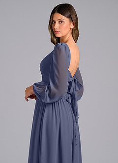 Azazie Teri Bridesmaid Dresses Stormy A-Line Long Sleeve Chiffon Dress image6