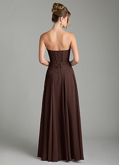 Azazie Gabriela Bridesmaid Dresses Ganache A-Line Corset Chiffon Dress image8