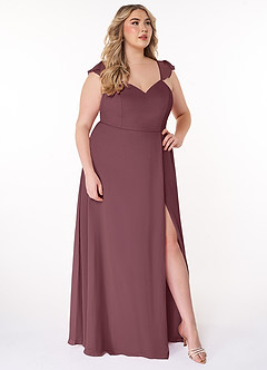 Azazie Everett Bridesmaid Dresses Sangria A-Line V-neck Ruched Chiffon Dress image9