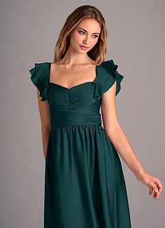 Azazie Anaya Bridesmaid Dresses Pine A-Line Sweetheart Neckline Stretch Satin Convertible Dress image6