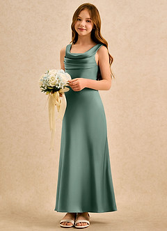 Azazie Raspberry Girls Formal Flower Girl Klänningar Klä A-Line i Stretch Satin Plisserad image1