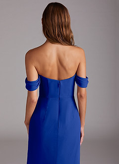 Azazie Saige Bridesmaid Dresses Royal Blue A-Line Off the Shoulder Chiffon Convertible Dress image6