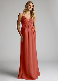 Azazie Emree Maternity Bridesmaid Dresses A-Line Chiffon Floor-Length Dress image3
