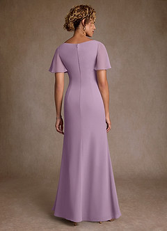 Azazie Suffolk vestidos de madre de la novia Vestido de Glicinia de Gasa de Corte en A con Plisado image3