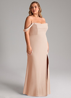 Azazie Saige Bridesmaid Dresses English Rose A-Line Off the Shoulder Chiffon Convertible Dress image12