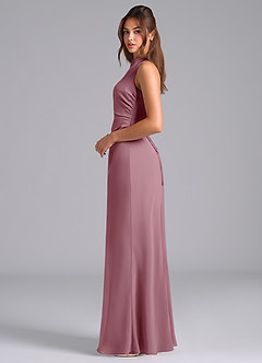 Azazie Evadne Bridesmaid Dresses Vintage Mauve A-Line Pleated Chiffon Dress image6