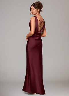 Azazie Rylina Brautjungfernkleider Meerjungfrau-Linie Stretch-Satin Kleid Cabernetrot image4