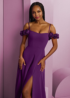 Barbie ♥ Azazie Bridesmaid Dresses Grape A-Line Off the Shoulder Chiffon Convertible Dress image3