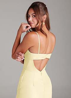 Azazie Leonis Bridesmaid Dresses Lemon Sorbet Mermaid Strapless Chiffon Convertible Dress image4