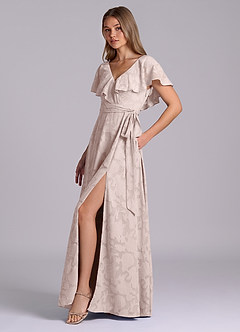 Azazie Lainey Jurken voor bruidsmeisjes Jurk van Bloemen Burn-out met A-Lijn met Zakken Blozend Roze image6