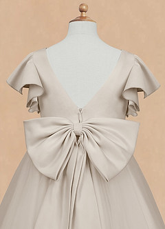 Azazie Kaeya Flower Girl Dresses Frost A-Line Bow Tulle Dress image8