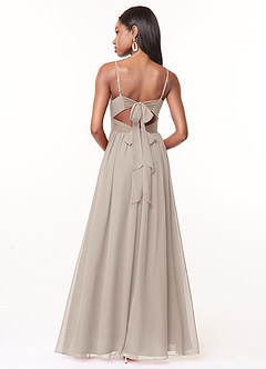 Azazie Zeya Bridesmaid Dresses Frost A-Line V-Neck Pleated Chiffon Dress image3
