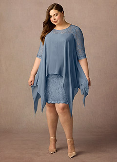 Azazie Flo Mother of the Bride Dresses Twilight A-Line Lace Chiffon Dress image10