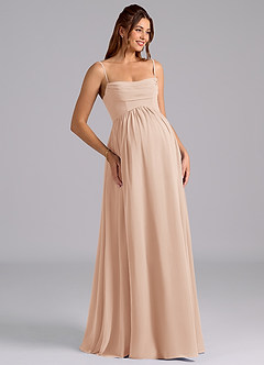 Azazie Saige Abiti da damigella d'onore premaman Abito A-Line Plissettato Chiffon Floor-Length image7