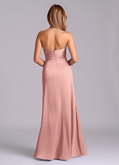 Azazie Sabrine Final Sale Rosette A-Line Sweetheart Neckline Stretch Satin Dress image2