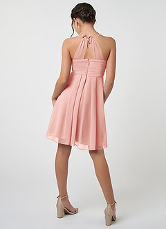 Azazie Ginny Junior Rosette A-Line Pleated Chiffon Dress image2