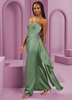 Barbie ♥ Azazie Final Sale Matcha Sheath Strapless Stretch Satin Convertible Dress image6