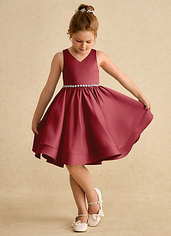 Azazie Julietta Robe Demoiselle D'honneur Fillette Robe Princesse en Tulle Convertible Grenade image4