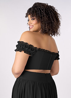 Barbie ♥ Azazie Bridesmaid Dresses Black A-Line Off the Shoulder Chiffon Convertible Dress image12