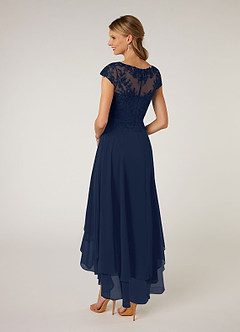 Azazie Shonda Mother of the Bride Dresses Dark Navy Lace Chiffon Dress image5