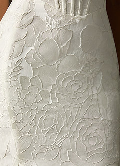 Azazie Kristella Abiti da Sposa Abito Sirena in Jacquard Floreale Senza Cinturino Bianco Antico image8