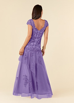 Azazie Romy Abiti per la Madre della Sposa Abito Sirena in Tulle con Scollo a V e Paillettes Tahiti image3