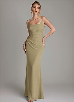 Azazie Agustina Bridesmaid Dresses Moss Green Mermaid Corset Chiffon Dress image4
