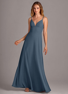 Azazie Amina Bridesmaid Dresses Neptune A-Line Chiffon Dress image1