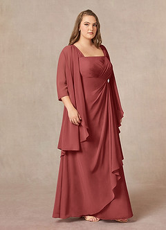 Azazie Weisz Final Sale Agave A-Line Square Neckline Pleated Chiffon Dress image9