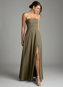 Azazie Tamira Suknie dla druhen Linia A Pofałdowany Szyfon Do ziemi Sukienka image2