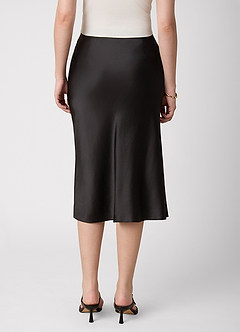 front Anjani 100% Washable Silk Midi Skirt