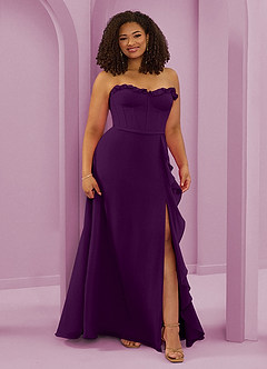 Barbie ♥ Azazie Bridesmaid Dresses Grape A-Line Sweetheart Neckline Chiffon Dress image10