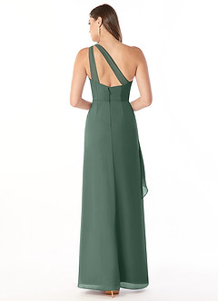 Azazie Maive Bridesmaid Dresses Sea Moss Sheath Pleated Ruffle Chiffon Dress image2