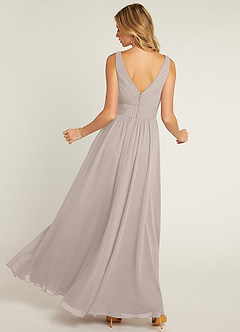 Azazie Pierrette Bridesmaid Dresses Frost A-Line Pleated Chiffon Dress image2