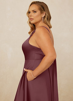 Christian Siriano Bridal for Azazie 1001 Bridesmaid Dresses Sangria A-Line Sweetheart Neckline Stretch Satin Dress image3