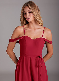 Azazie Aaron Final Sale Scarlet A-Line Off the Shoulder Chiffon Convertible Dress image2