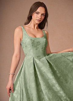 Briac Light Green A-line Midi Dress image6