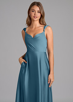 Azazie Beatrice Bridesmaid Dresses Bermuda A-Line Sweetheart Neckline Stretch Satin Dress image7