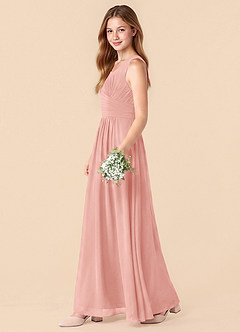 Azazie Skyla Junior Rosette A-Line Pleated Chiffon Dress image6