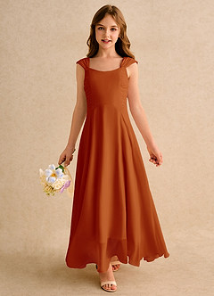 Azazie Oasis Junior Formal Flower Girl Klänningar Klä A-Line i Chiffong Plisserad image3