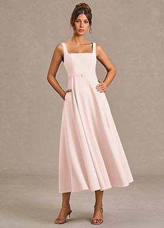 Robe Mi-Longue Rose Poudré Zosia image3